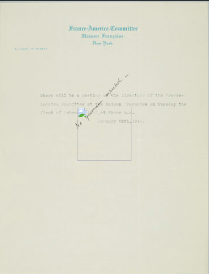 FRANCE AMERICA COMMITTEE LETTERHEAD